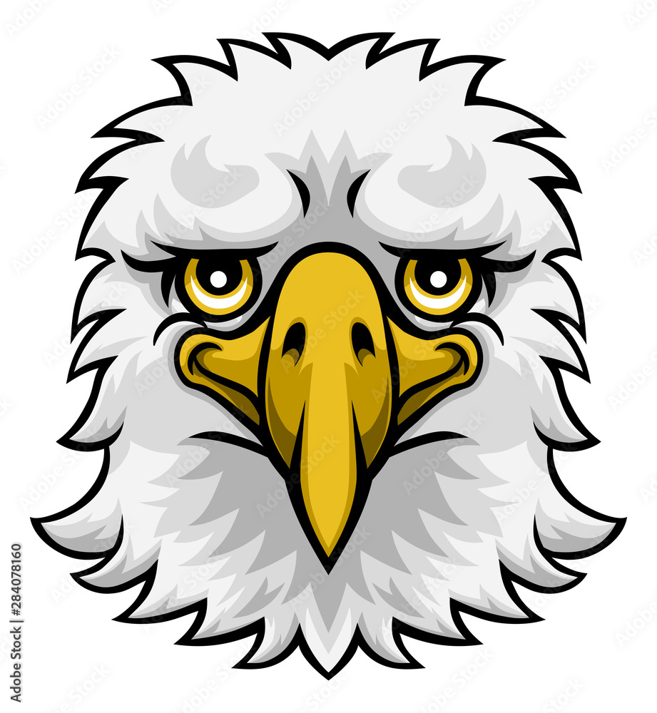 An eagle mascot friendly cute happy animal cartoon character