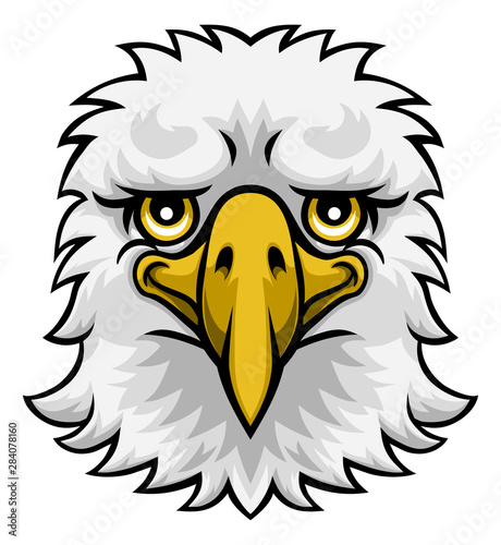An eagle mascot friendly cute happy animal cartoon character