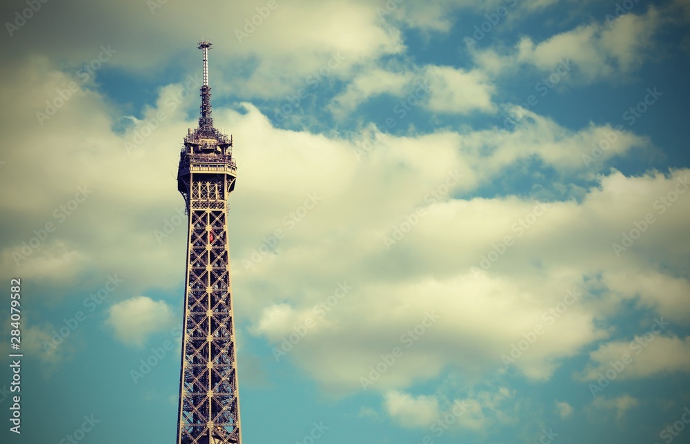 Top of the Highest Eiffel Tower Symbol of Paris Top of the Highest Eiffel Tower Symbol of Paris