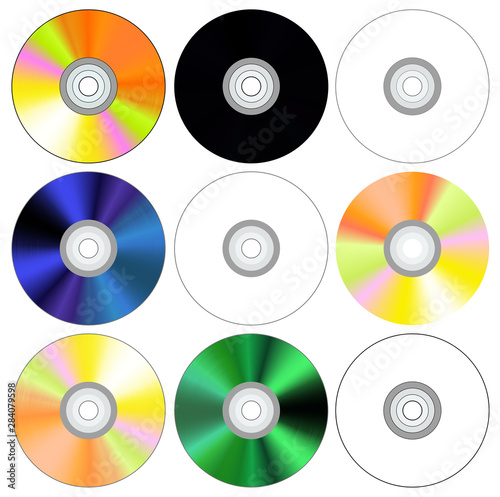 CD コンパクトディスク セット ベクターイラスト クリップアート