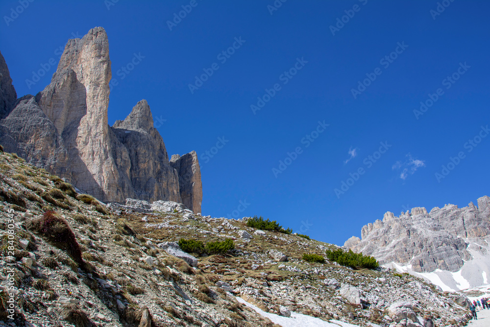 Dolomiten mit 3 Zinnen und Misurina see in Süd Tirol italien Dolomiten mit 3 Zinnen und Misurina see in Süd Tirol italien