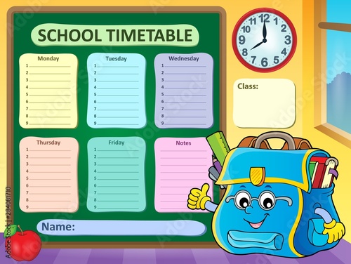 Weekly school timetable template 9