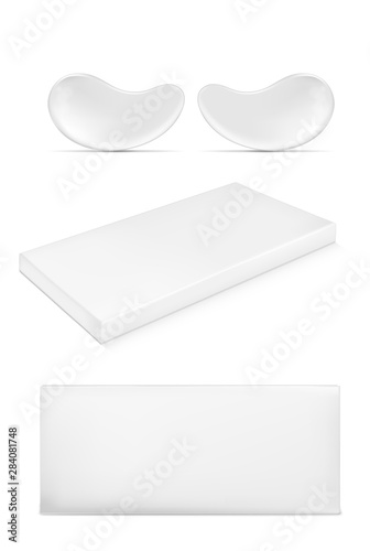 Fototapeta White paper packaging for cosmetic and eye gel patches