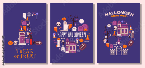 Happy Halloween Night Cards and Invitation Templates