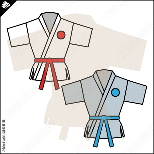 Karate emblem. Martial art creative colored simbol design. Vector, EPS.