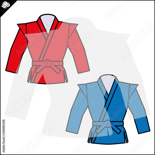 Karate emblem. Martial art creative colored simbol design. Vector, EPS.