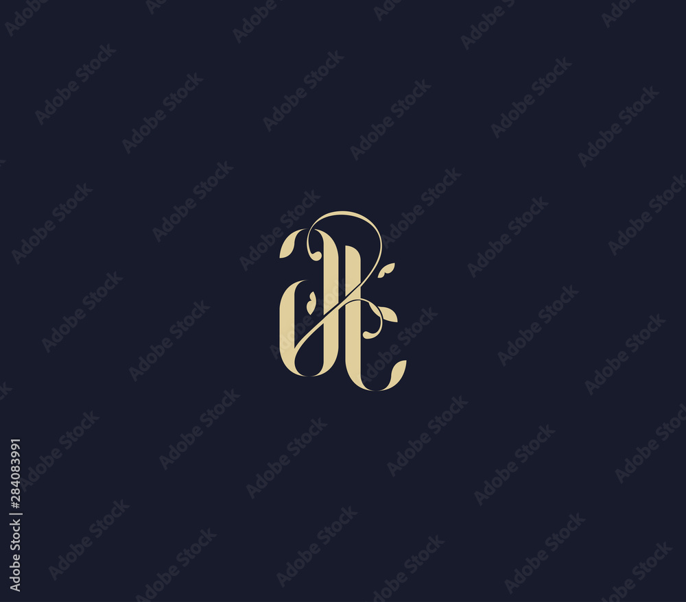 letter A T logo. luxury lettr AT logo design element.