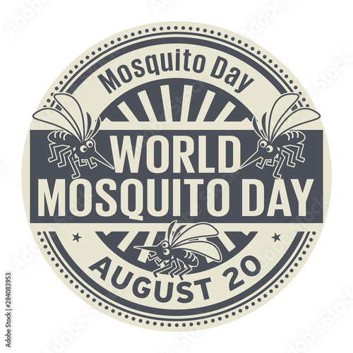 World Mosquito Day, abstract rubber stamp