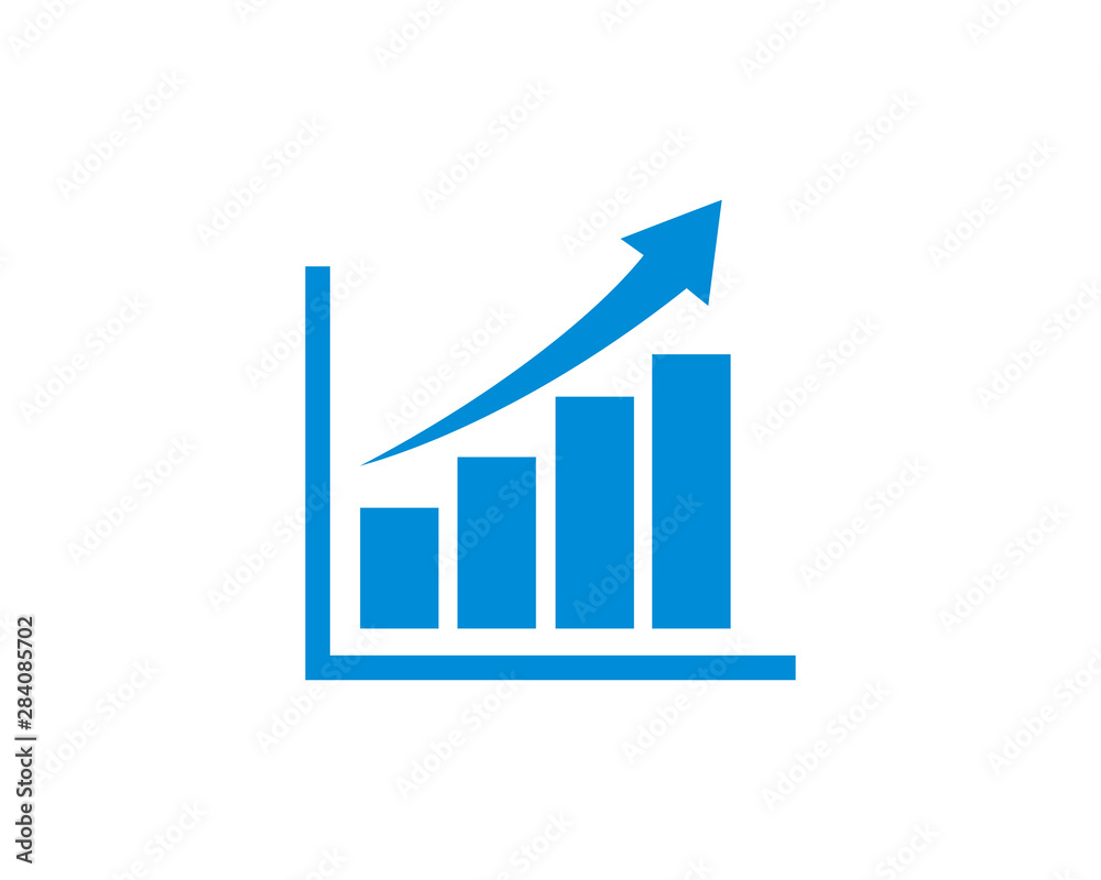 Growing graph icon symbol vector