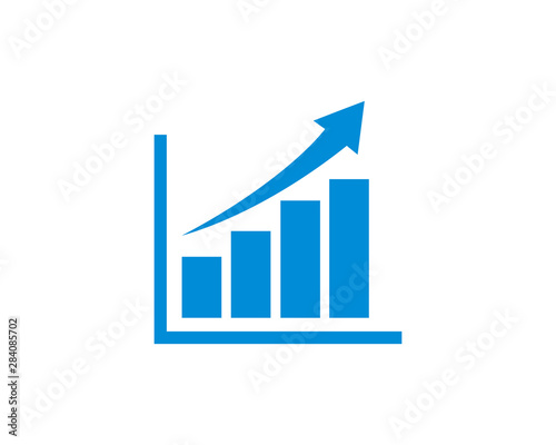 Growing graph icon symbol vector