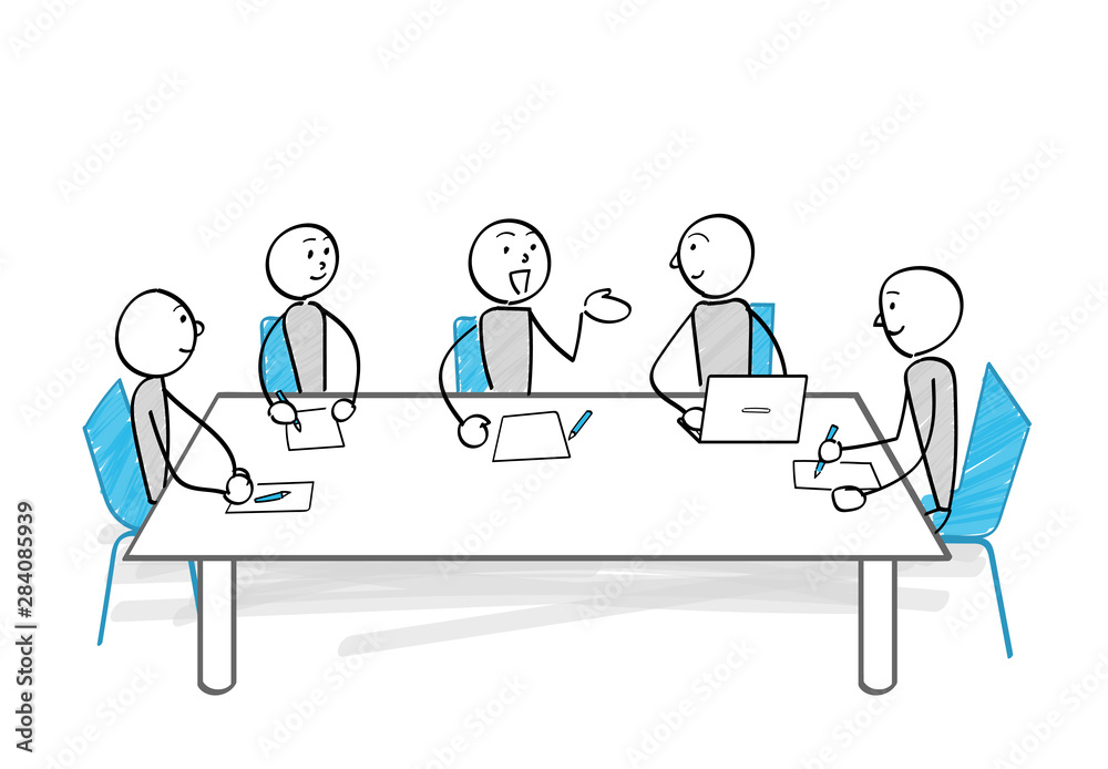 会議をする人々