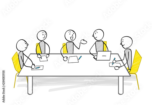 会議をする人々