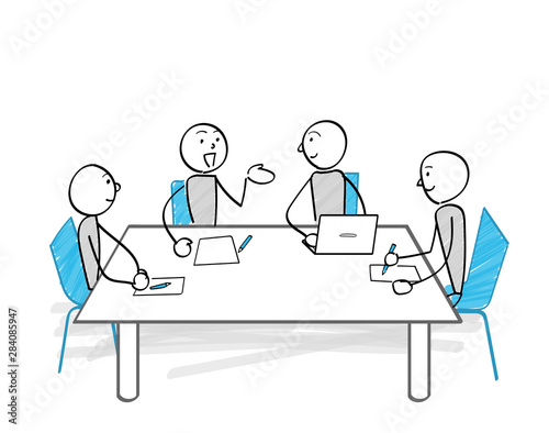 会議をする人々