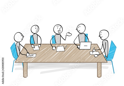 会議をする人々