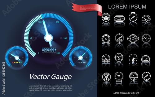 Car Dashboard Elements Concept