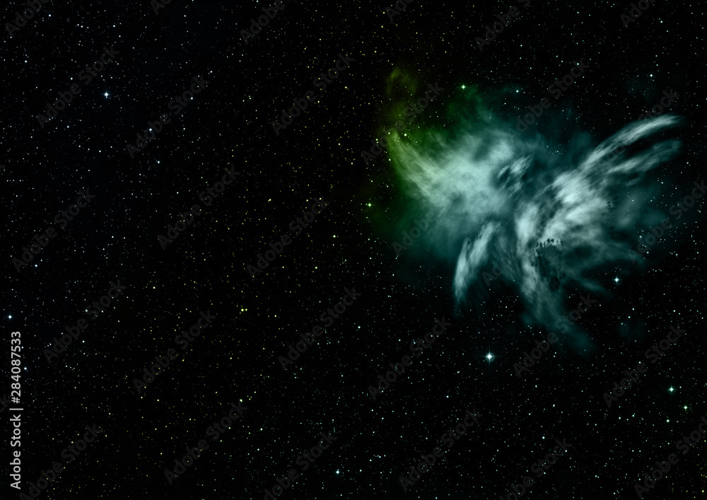 Being shone nebula. 3D rendering Being shone nebula. 3D rendering