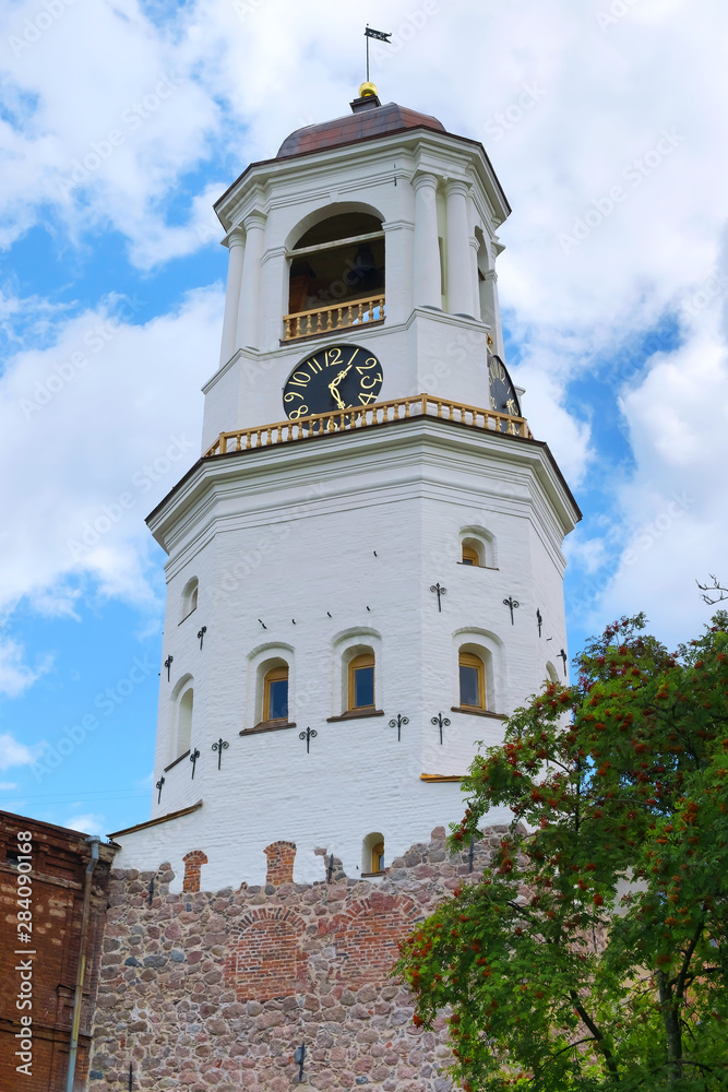 Medieval Clock Tower in Vyborg