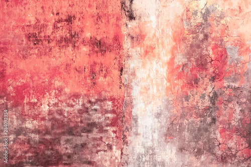 Texture of old pink grunge wall with