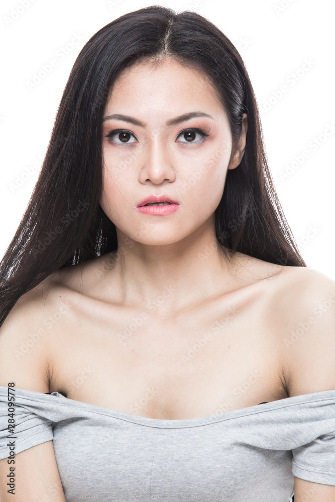 Woman model beauty shot in studio Woman model beauty shot in studio