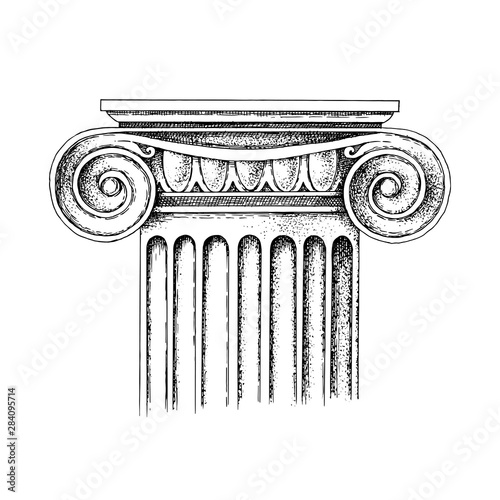 Hand drawn Capital of the Ionic order