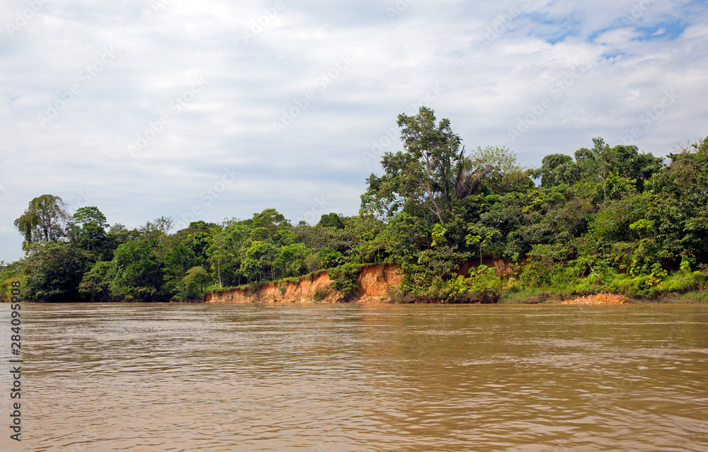 Landscape of Napo river in the Amazon rainforest, Ecuador