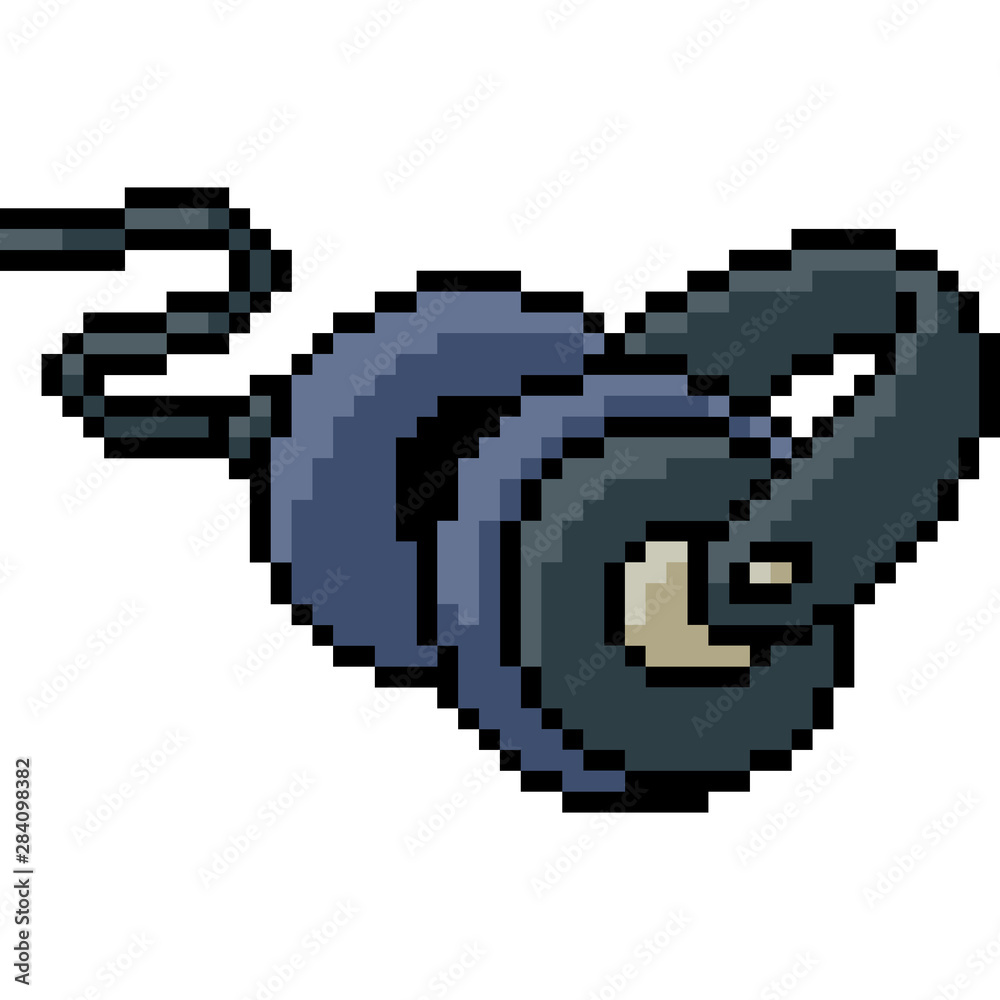 Obraz premium vector pixel art earphone