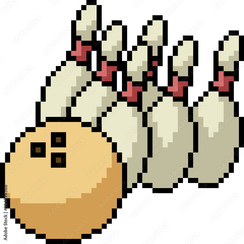 vector pixel art bowling