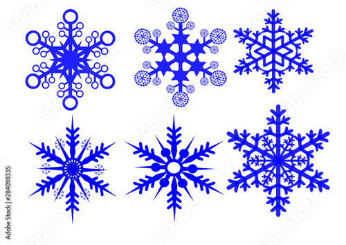  雪の結晶の6種類セット（inkscapeのsvg形式で保存してあります）
