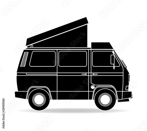 Campingbus Faltdach schwarz weiss