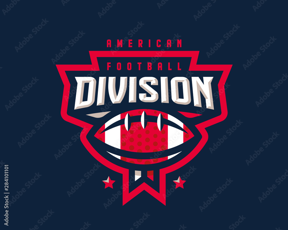 American football logo design. Rugby emblem tournament template editable for your design.