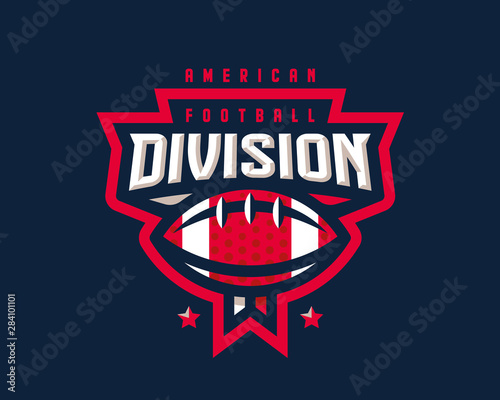 American football logo design. Rugby emblem tournament template editable for your design.