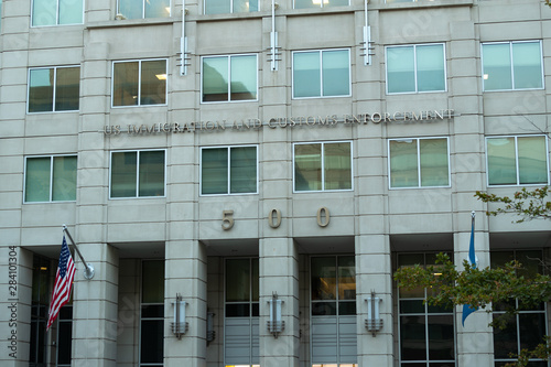 U.S. Immigration and Customs Enforcement ICE headquarter exterior in Washington DC