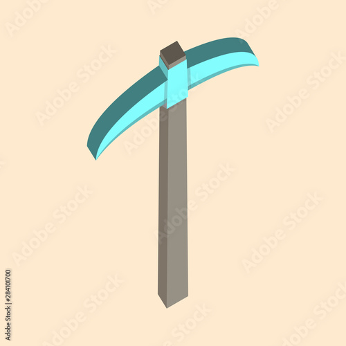Pickaxe breaking mountain linear icon. Mining. Navvy pick. Contour symbol. Editable stroke