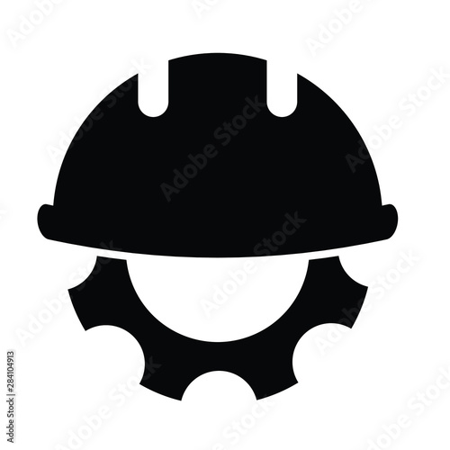 hard hat icon. working helmet icon with repair vector
