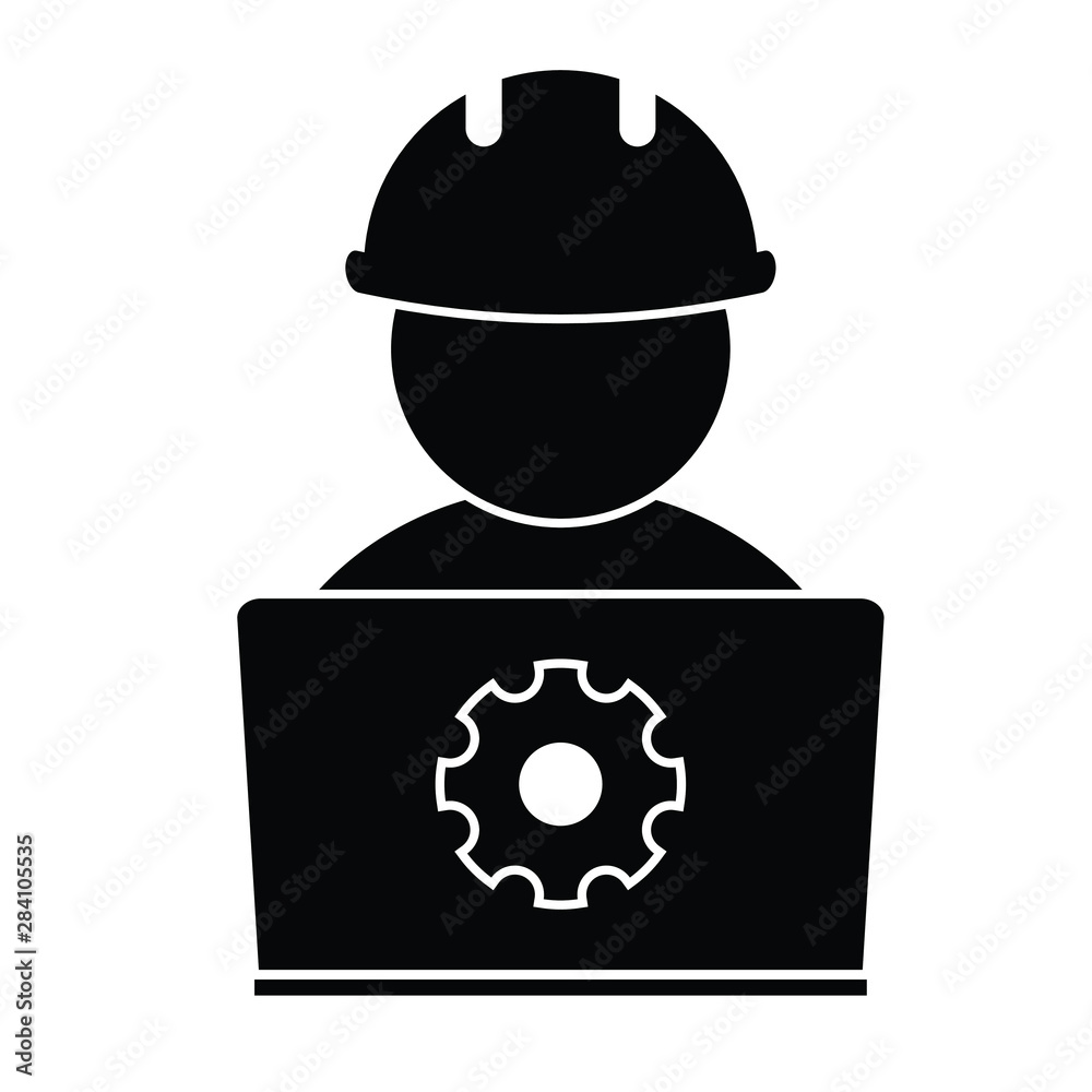 Fototapeta premium Computer engineering. Computer repairing, fix computer, internet icon. 