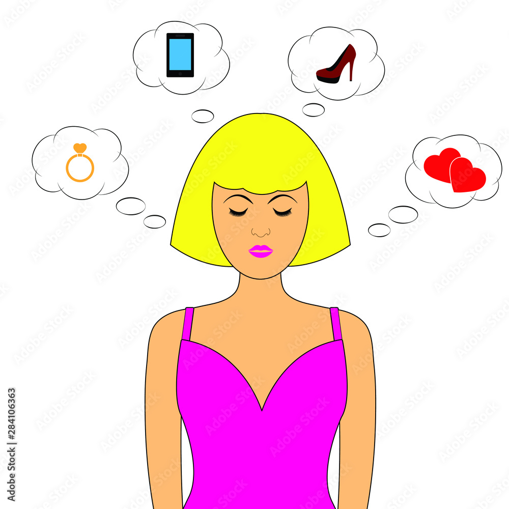 woman icon. a beautiful woman thinking about love, wedding, ring, phone. fashion. girl retro style. woman icon. a beautiful woman thinking about love, wedding, ring, phone. fashion. girl retro style.