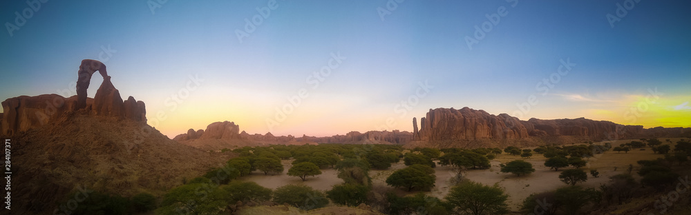 Fototapeta premium Abstract Rock formation at plateau Ennedi aka window arch in Chad