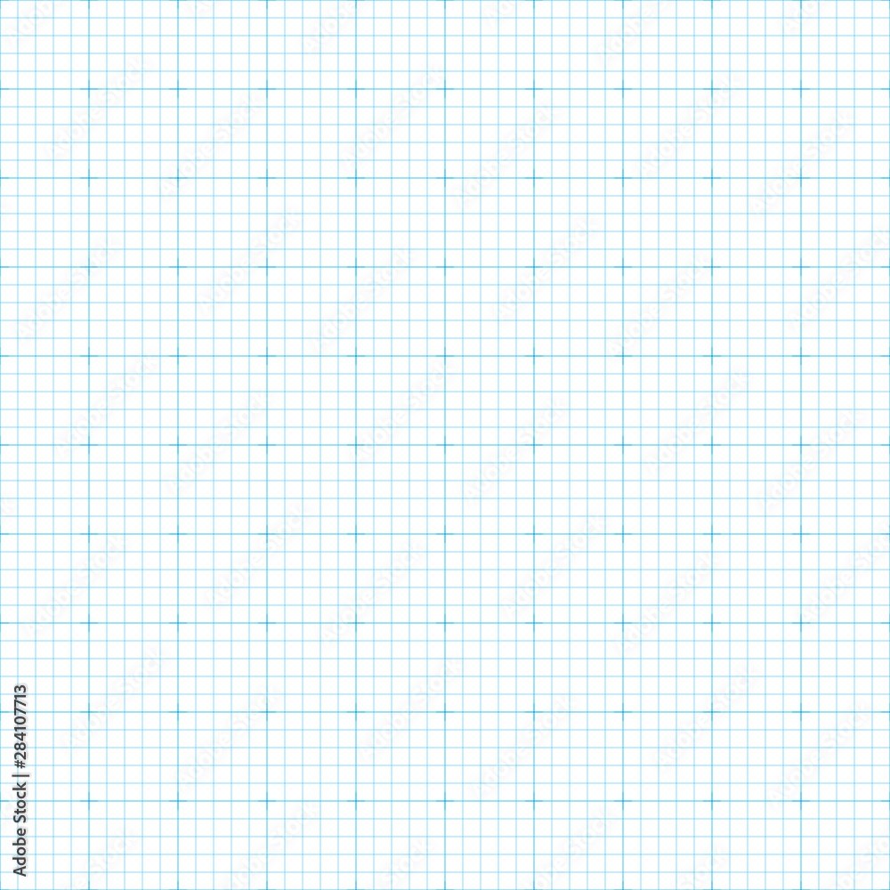 Blue millimeter seamless paper background. Engineering graph, square grid background. EPS 10
