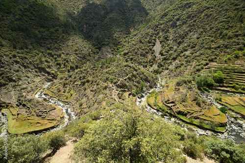 Meanders of the Malvellido River from the El Gasco viewpoint. Las Hurdes, Extremadura Spain