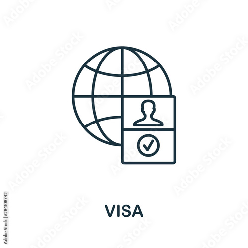 Visa outline icon. Thin line concept element from icons collection. Creative Visa icon for mobile apps and web usage