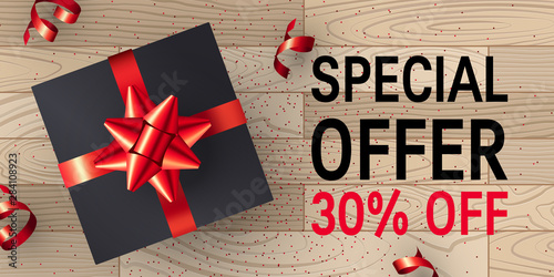 Christmas template for banners in realistic style, vector