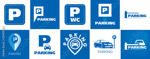 Vector logo of car and Bicycle Parking area