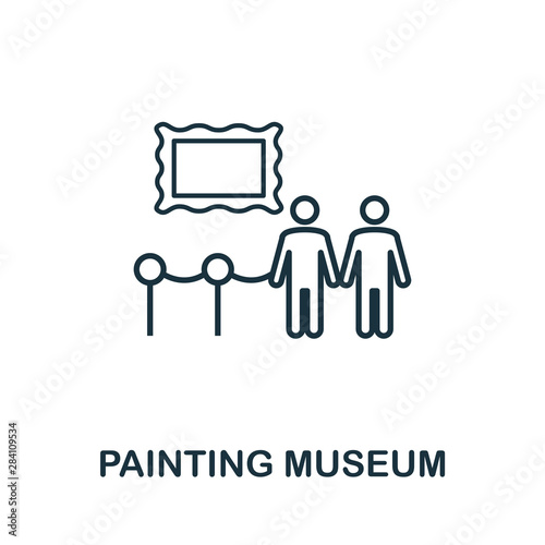 Painting Museum outline icon. Thin line concept element from tourism icons collection. Creative Painting Museum icon for mobile apps and web usage