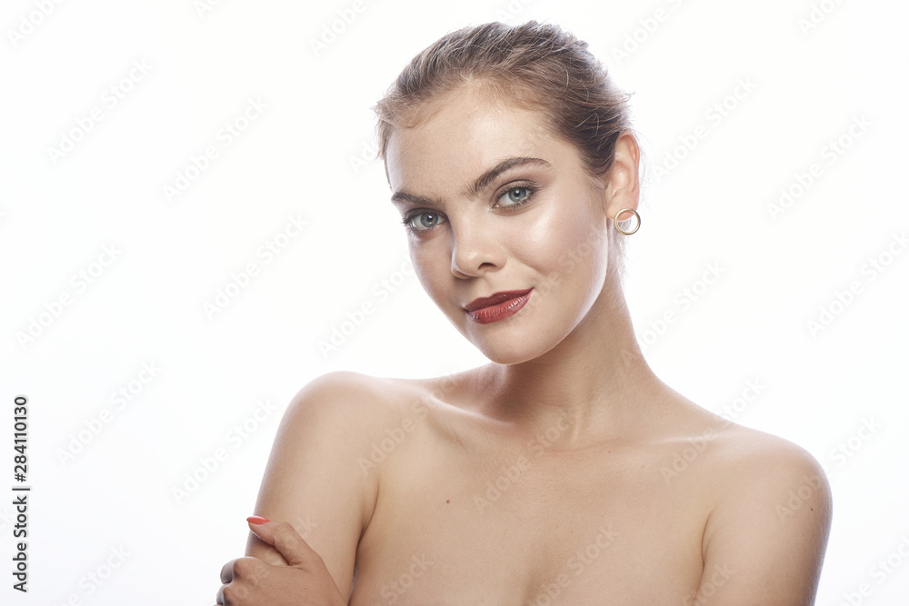 beautiful yong fashion beauty model smiling and posing. Cosmetic photo beautiful yong fashion beauty model smiling and posing. Cosmetic photo