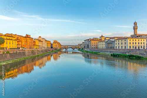 historic Ponte Veccio in Florence at river Arno © travelview