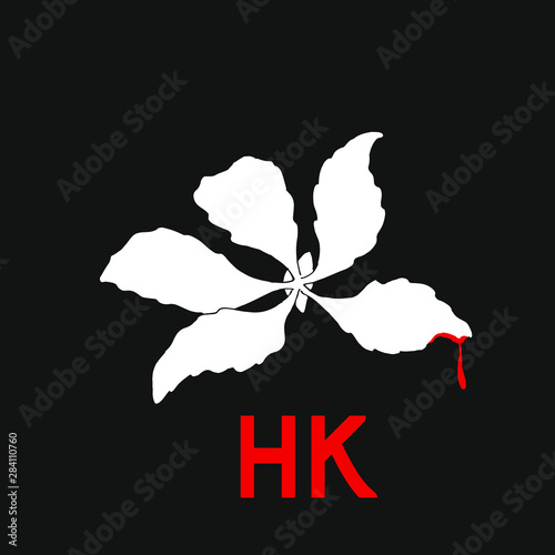 Illustraton of bleeding bauhinia - simbol of Hong Kong protest. photo