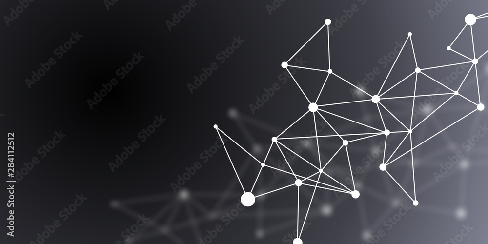Abstract futuristic crypto blockchain. White dots and shapes in triangles. Modern digital technology concept texture for banner or web design Abstract futuristic crypto blockchain. White dots and shapes in triangles. Modern digital technology concept texture for banner or web design