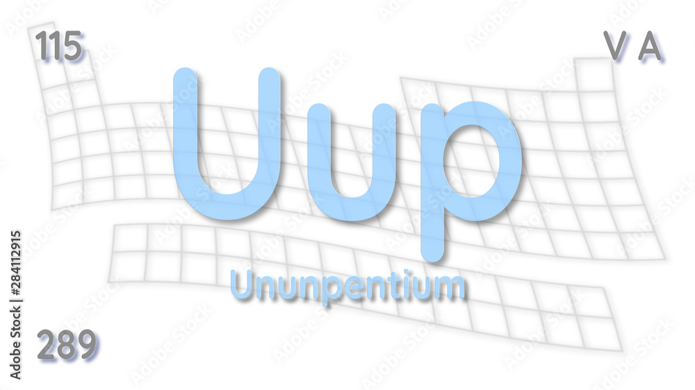 Ununpentium chemical element physics and chemistry illustration backdrop Ununpentium chemical element physics and chemistry illustration backdrop