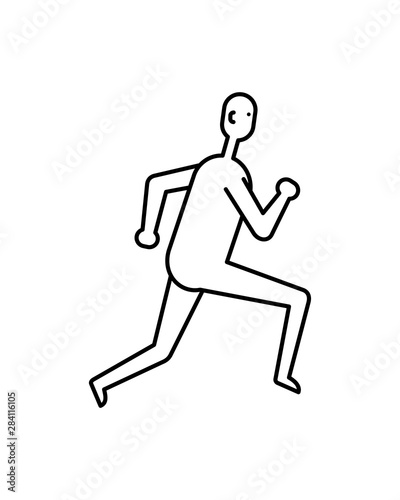Running man flat icon isolated on white
