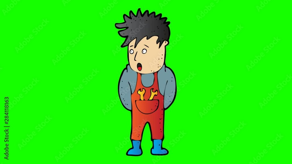 animated repair man character . green screen 2D animation animated repair man character . green screen 2D animation